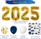 Graduation Party Supplies 2025 Decorations Kit, Gold 2025 Balloons, Graduation Photo Booth Props 2025, Navy Blue Gold and White Balloons Set, Class of 2025, Congrats Grad
